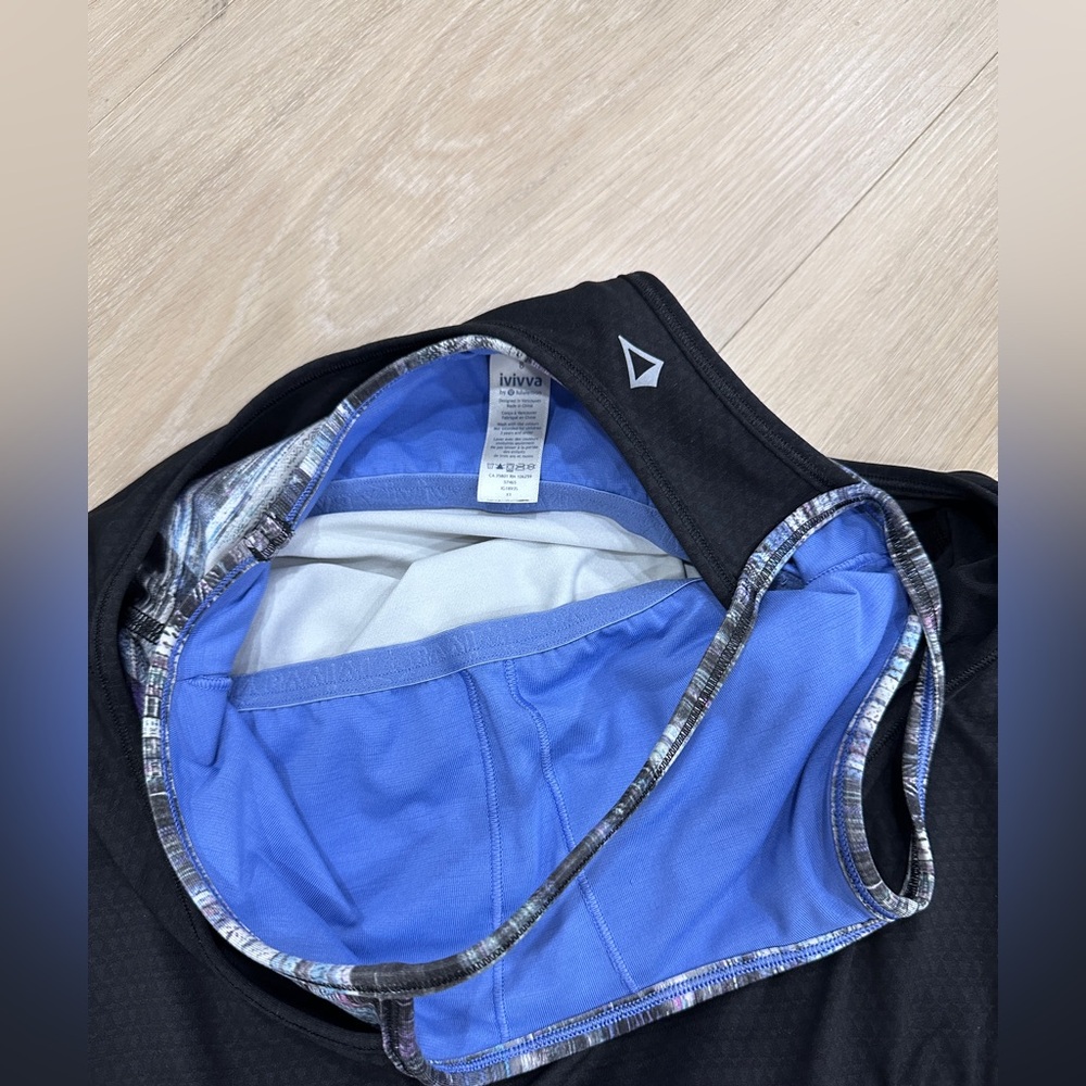 Ivivva Lululemon Girls Matching Set Short (10) & Tank Top (8) Black/Blue - Picture 6 of 9